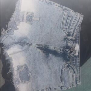 Distressed Denim Shorts